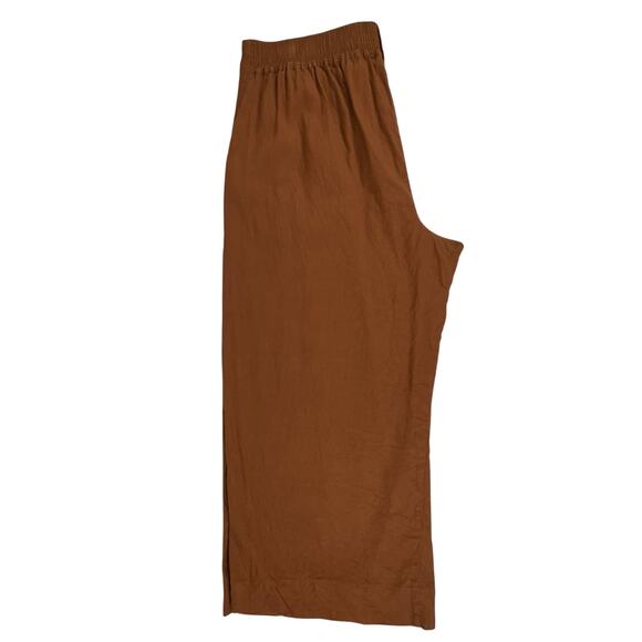 Cabi Cruise Crop Pants Size Large (33x24) Sienna Brown Wide Leg Linen Blend 6478 - Picture 12 of 12